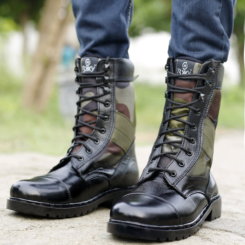 Black army hotsell style boots