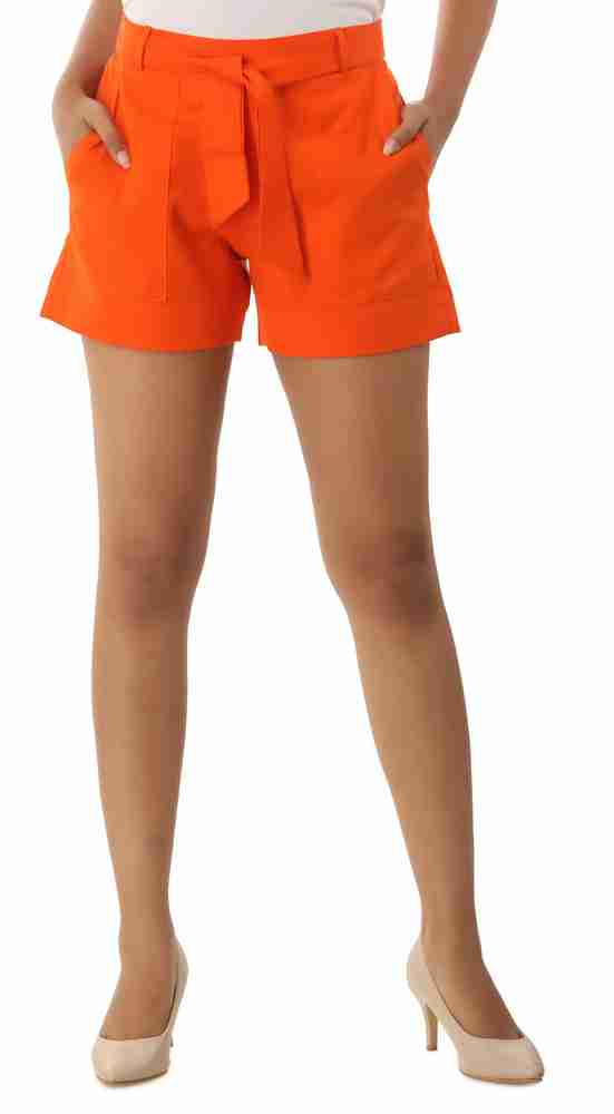 Orange high waisted shorts outlet