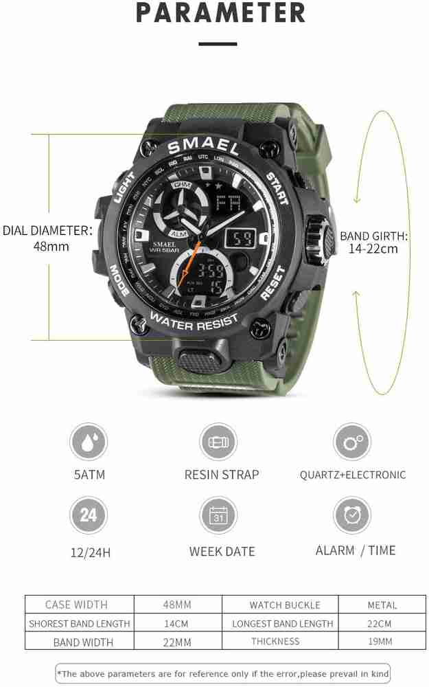 smael Analog Digital Watch For Men Buy smael Analog Digital Watch For Men 1545C Analog Digital Sports Auto Date Online at Best Prices in India Flipkart