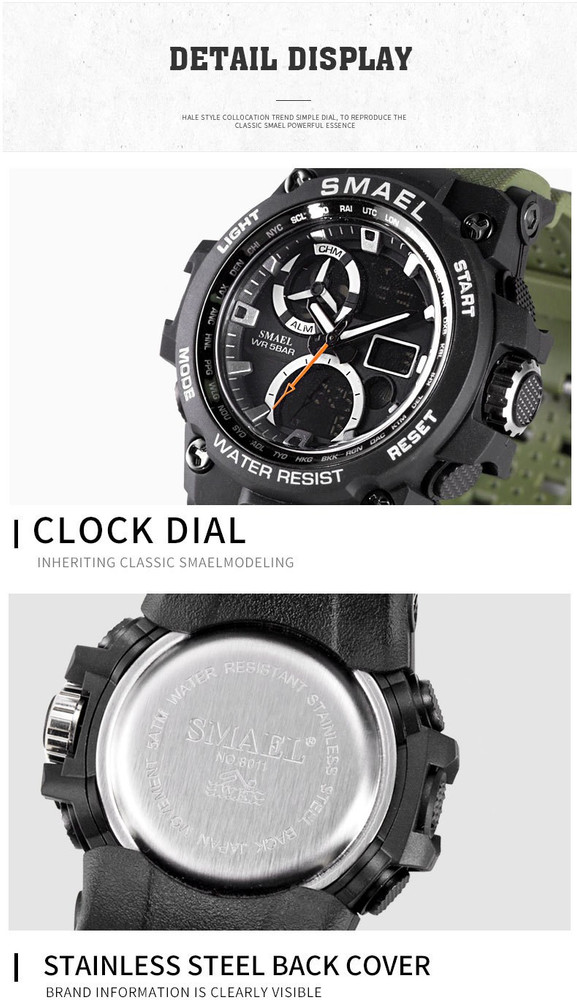 smael Analog Digital Watch For Men Buy smael Analog Digital Watch For Men 1545C Analog Digital Sports Auto Date Online at Best Prices in India Flipkart