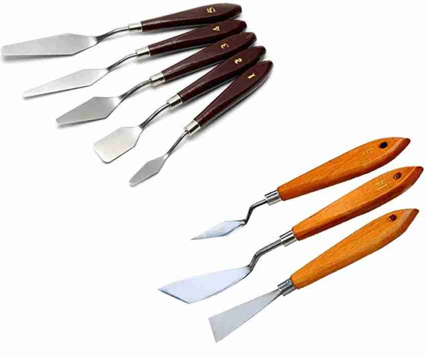 Osilor Premium Artist Painting Palette Oil Paint Spatula Set  with Wooden Handle - Painting Knife