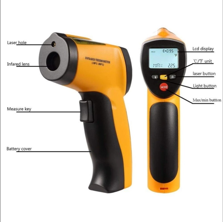 HTI 1000°C Infrared (IR) Thermometer Industrial, High Temperature  Pyrometer, Dual Laser Accurate Tester, -58°F To 1832°F(-50°C to 1000°C), Genuine, Non-Contact Digital Laser Point Infrared Gun