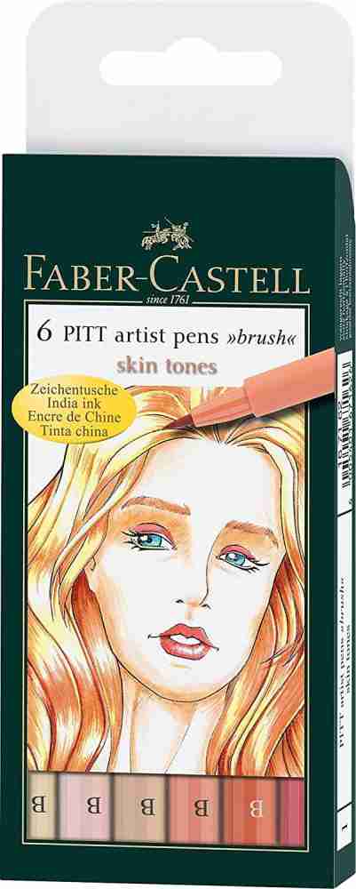 FABER-CASTELL Pitt Artist Pen Color Pens (Skin Tone) - Fibre  Tip Colour Marker / Sketch Pens