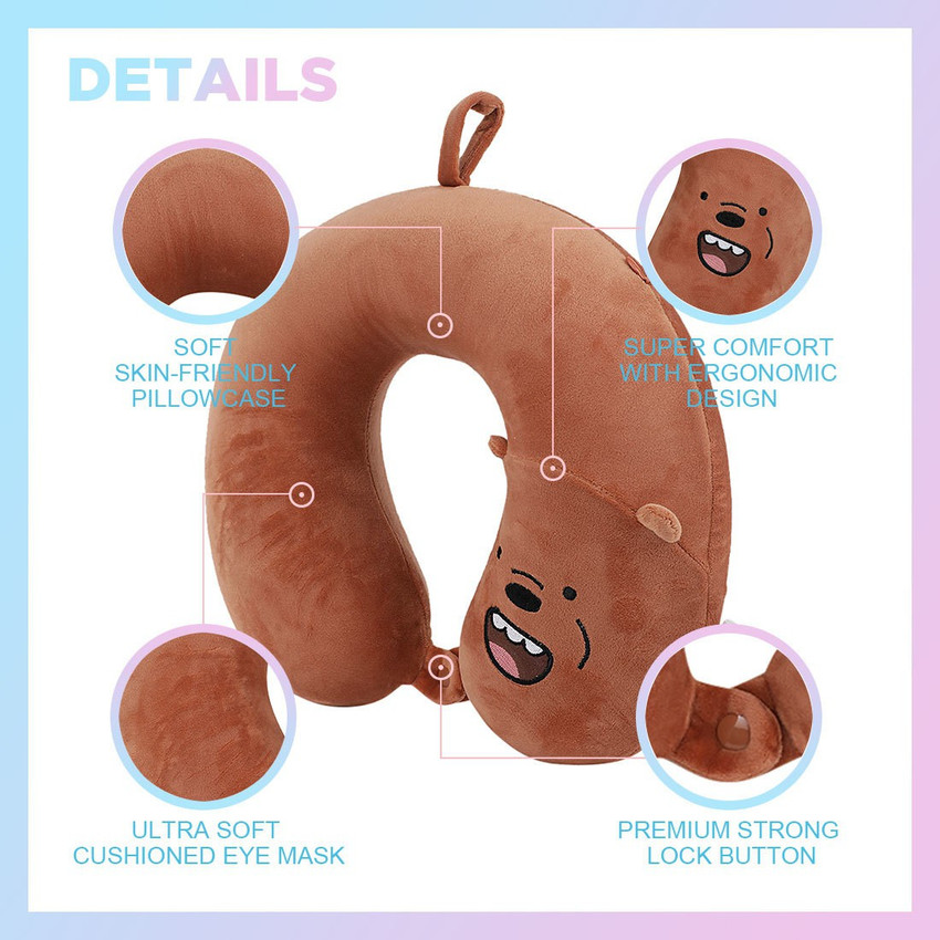 We bare bears neck pillow miniso online
