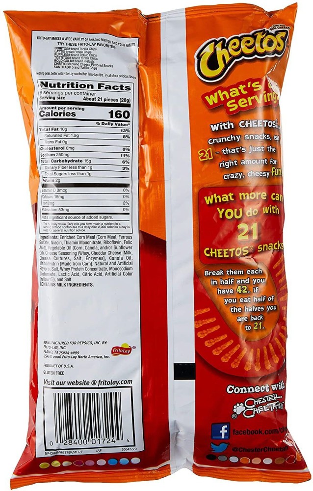 11 Cheetos Crunchy Nutrition Facts 