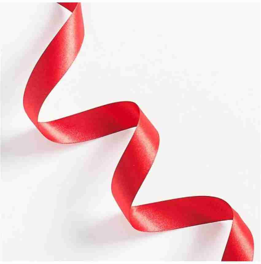 World Wide Villa RED HOT SATIN RIBON 1 INCH SIZE ( 9 MTR LENTGH) FOR  DECORATION ART AND CRAFT WORK MULTIPURPOSE USE - RED HOT SATIN RIBON 1 INCH  SIZE ( 9