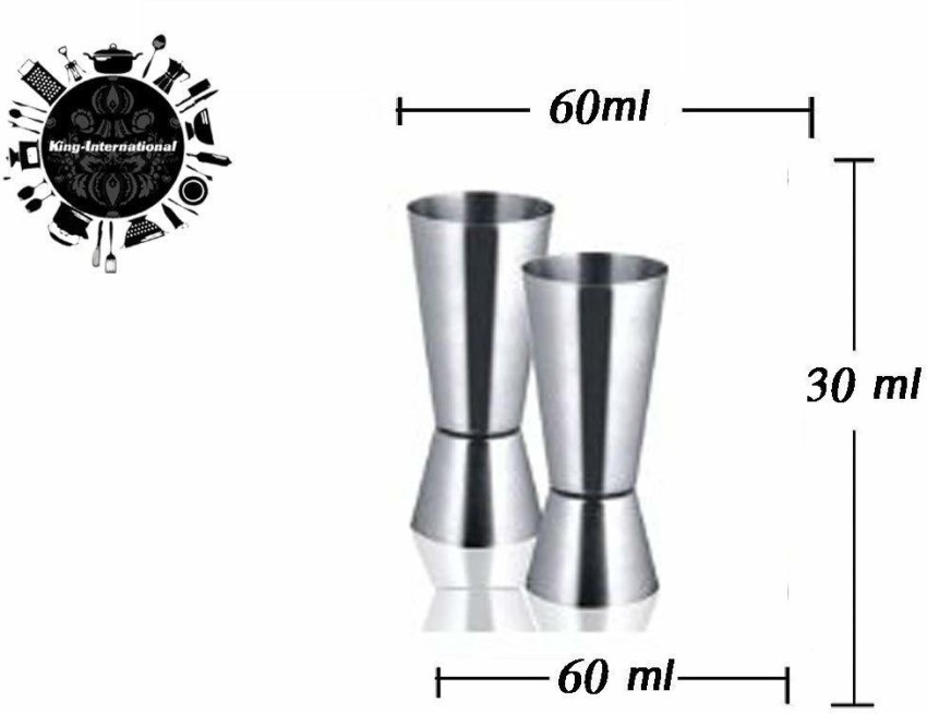 Cocktail Measurer, Stainless Steel Double Sided Cocktail Measurer, Silver Measuring  Cup For Professional Bartender 30ml X 45mlmeasuring Cups