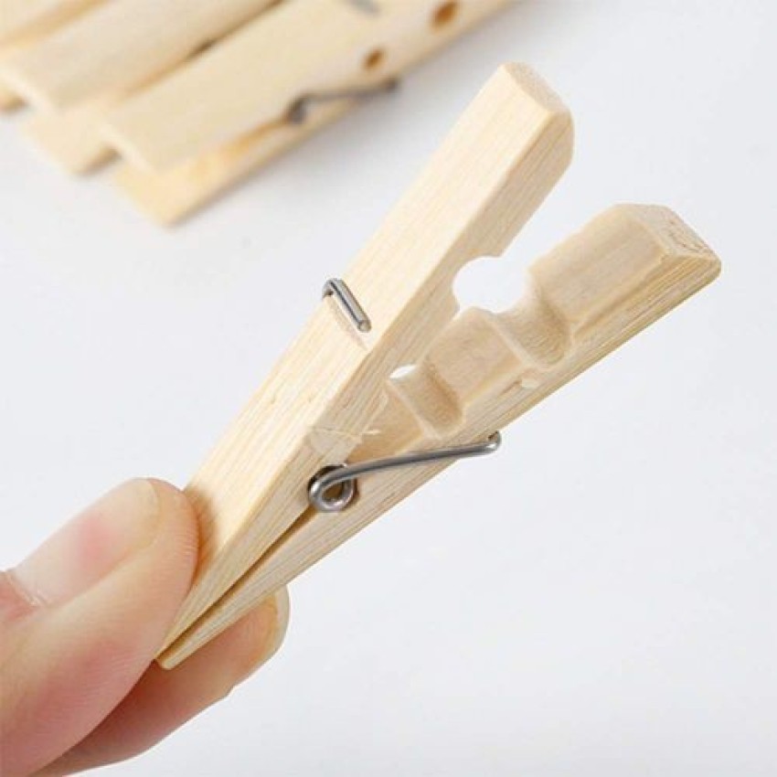 Buy KitchenFest Wooden Clips Clothes Pegs Multipurpose for Drying Laundry Craft  Clips, Beige - 100 Pcs. Online at Best Prices in India - JioMart.
