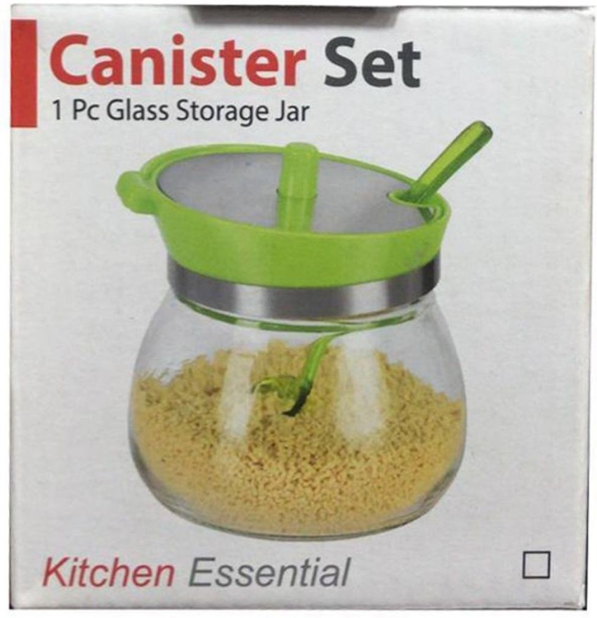 1pc Coffee Airtight Glass Canister Transparent Tea Containers Food Storage  Jar For Kitchen