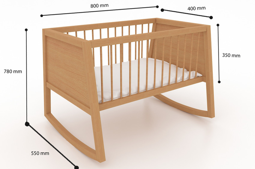 LittleBird Stork Bassinet For Babies Natural Wood Bassinet