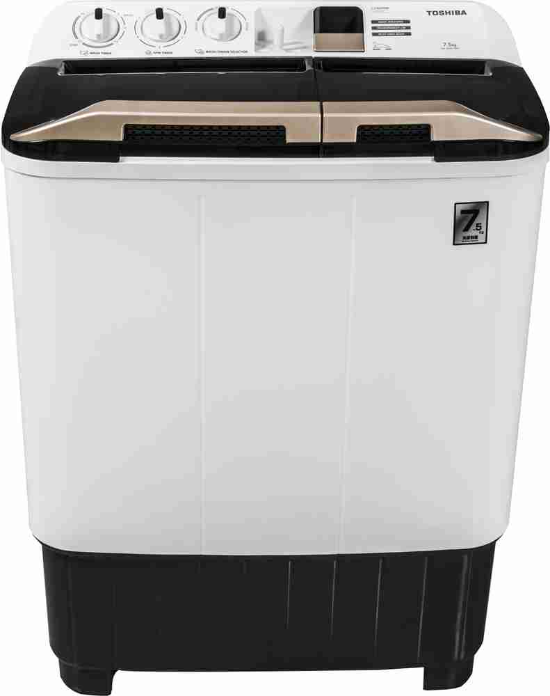 TOSHIBA 7.5 kg Easy Kit, Air Dry Technology Semi Automatic Top Load Washing Machine Black, White, Gold Price in India - Buy TOSHIBA 7.5 kg Easy Kit, Air Dry Technology Semi Automatic Top Load Washing Machine Black, White, Gold online at Flipkart TOSHIBA 7.5 kg Easy Kit, Air Dry Technology Semi Automatic Top Load Washing Machine Black, White, Gold Price in India - Buy TOSHIBA 7.5 kg Easy Kit, Air Dry Technology Semi Automatic Top Load Washing Machine Black, White, Gold online at Flipkart
