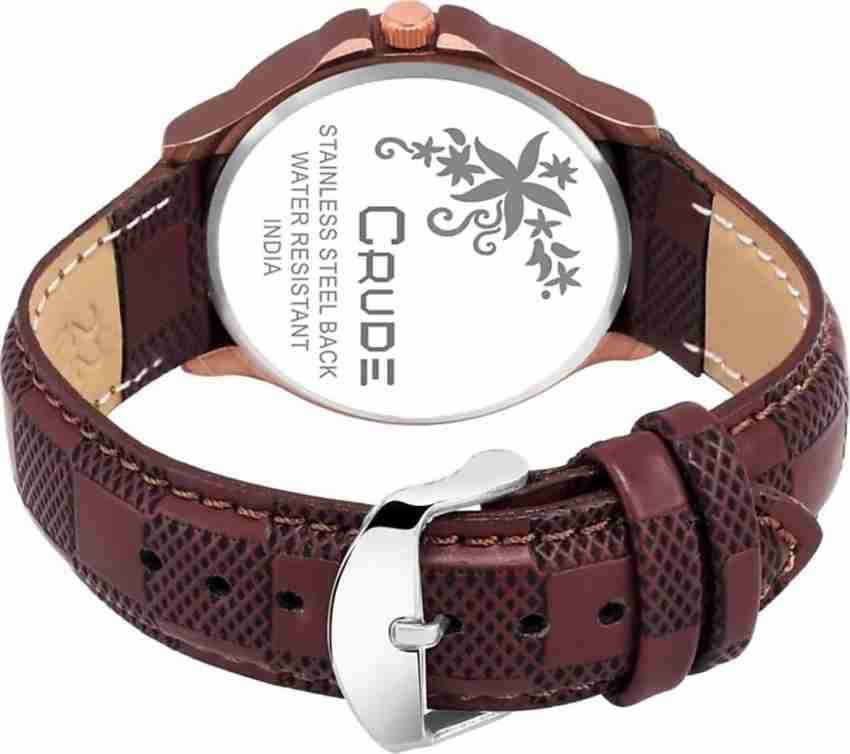 CARUDE CRUDE CR001 BROWN DAY AND DATE ROUBD DIAL ANALOG WATCH MEN Sports Casual Party Occassion Formal Analog Watch For Men Buy CARUDE CRUDE CR001 BROWN DAY