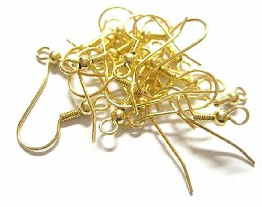 Crafto Earring Hooks Jewellery Making Acessories Gold (50 Pcs