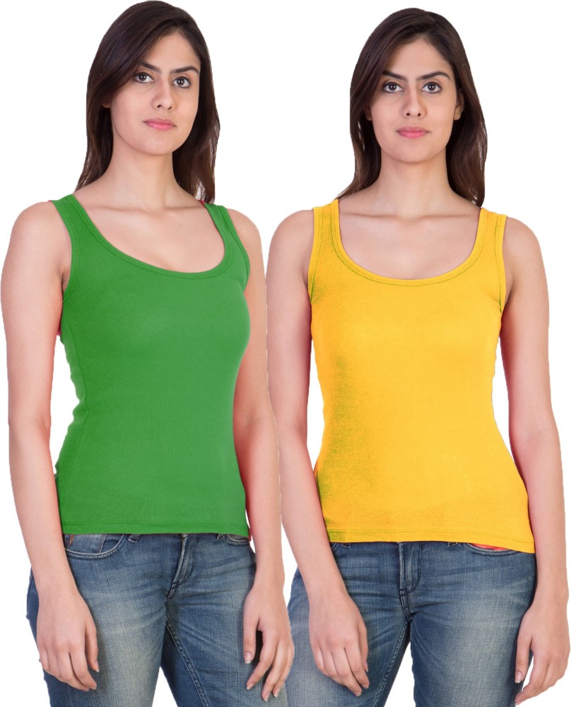 Buy GREEN SLEEVELESS SPAGHETTI STRAP CAMI for Women Online in India