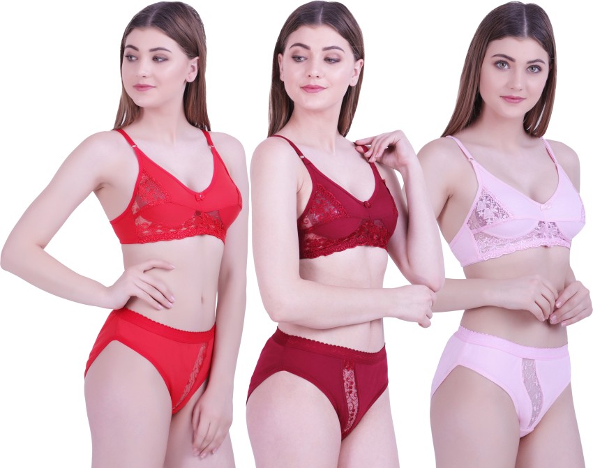 Buy Comffyz Bra Panty Set For Women, Floral Print Bra Panty Set Combo For  Girls