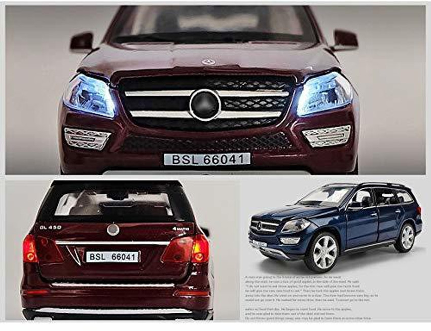 CELESTEN FASHION 1 32 Diecast Alloy Car Model Benz Gl450 Six Doors Can Be Opened Sound and Light Pull Back Function Kids Toys Gift for Children RED 1 32 Diecast Alloy
