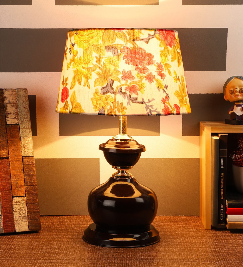 foziq Floral Shade With Metal Base Table Lamp Price in India Buy