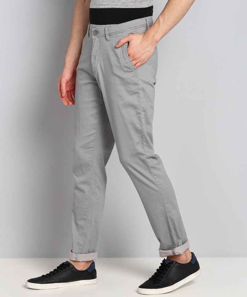 Buy Men Grey Slim Fit Check Flat Front Formal Trousers Online  858955   Louis Philippe