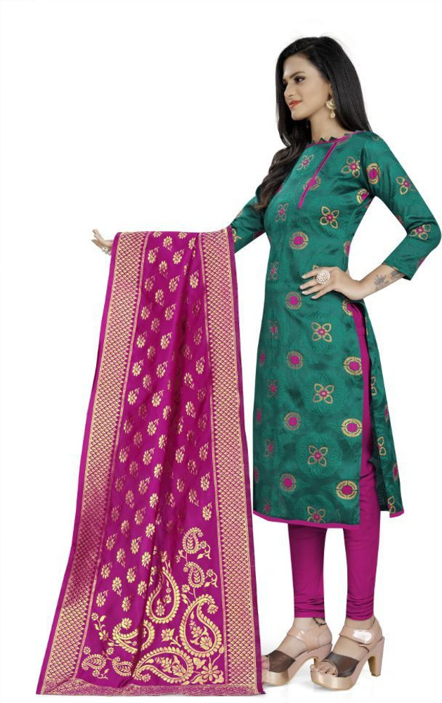 Textile catalog Cotton Silk Solid Self Design Kurta Churidar