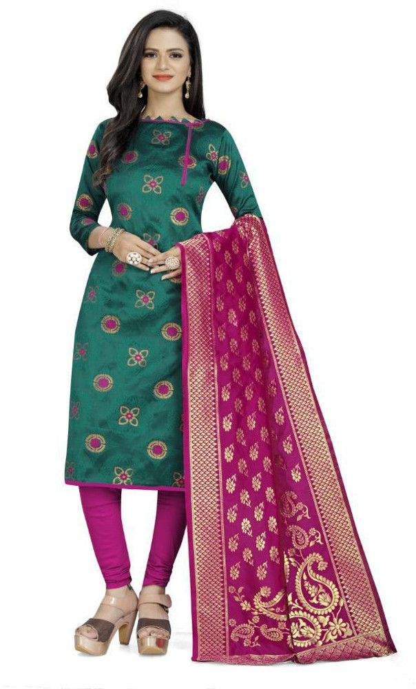 Textile catalog Cotton Silk Solid Self Design Kurta Churidar