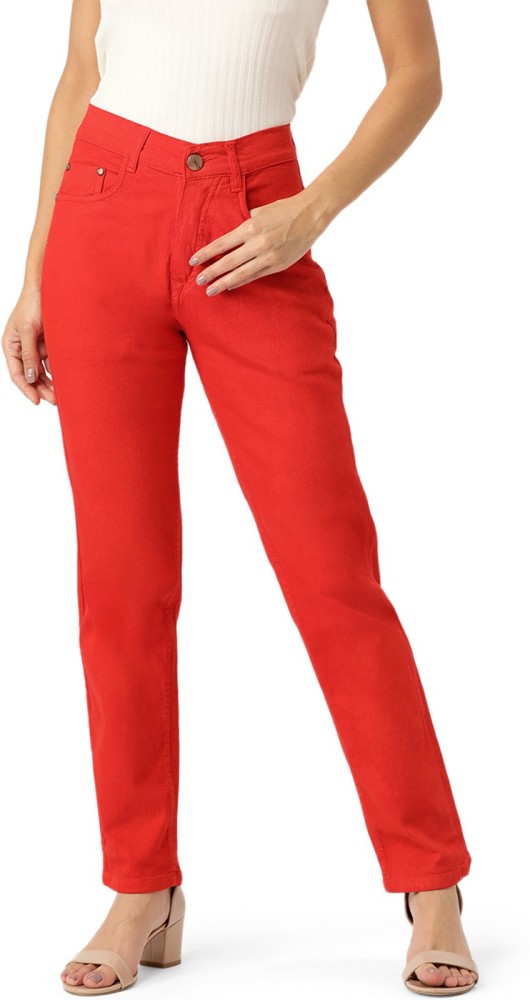 Paris Hamilton Boot-Leg Women Red Jeans - Buy Paris Hamilton Boot-Leg Women  Red Jeans Online at Best Prices in India