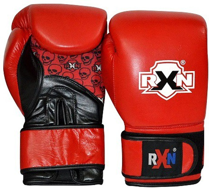 RXN BG 1 Leather Danger Design 10 OZ Boxing Gloves Boxing Gloves