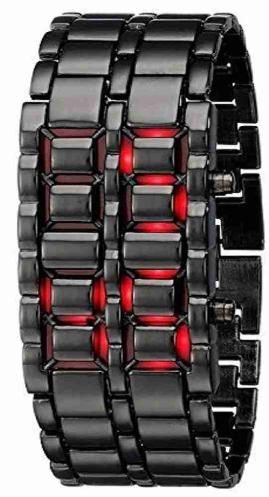 Smc black best sale digital led watch