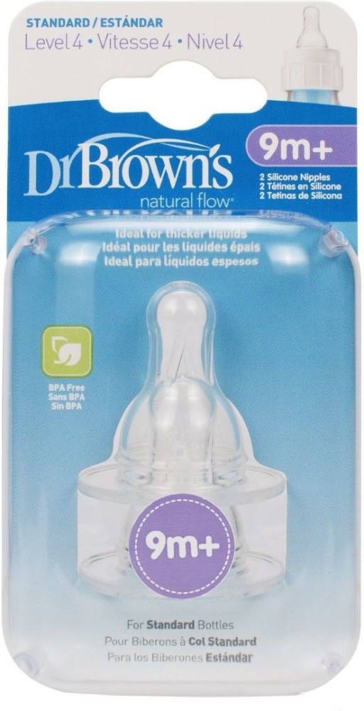 Dr. Brown's - Natural Flow Standard Level 3 Silicon Nipples 6m+ - 2 Pack