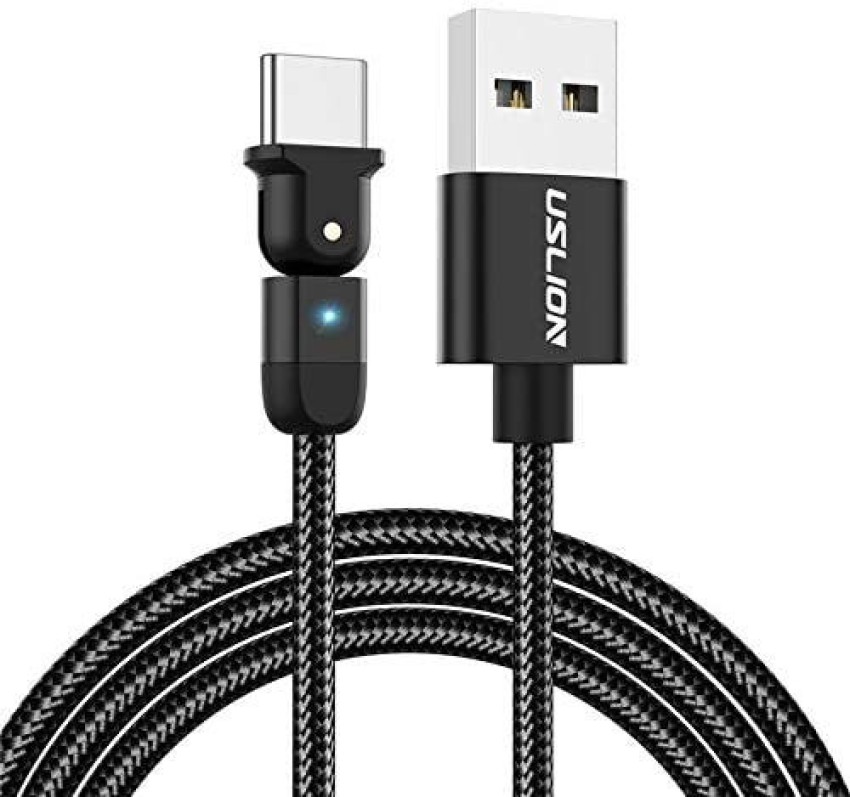 uslion USB Type C Cable 1 m Rotating Type C Charging Cable USB