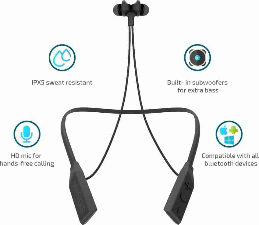 WINGS Glide Neckband with Siri and Google Assistant Bluetooth