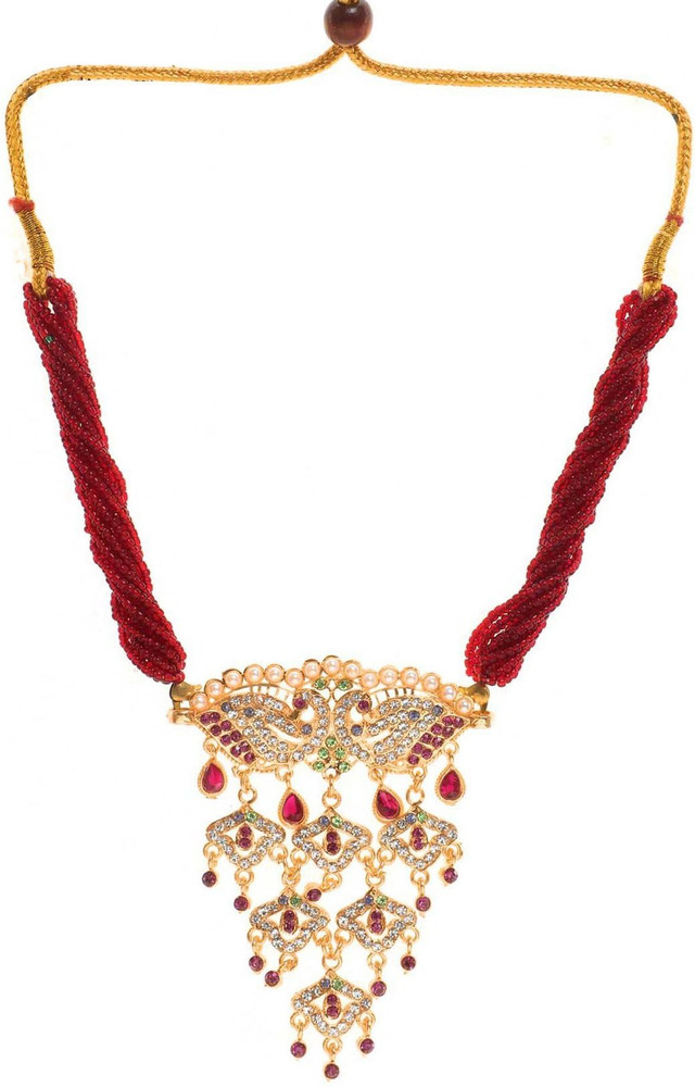 Meira Jewellery Peacock Design Gold Plated Rajasthani Aad Gold