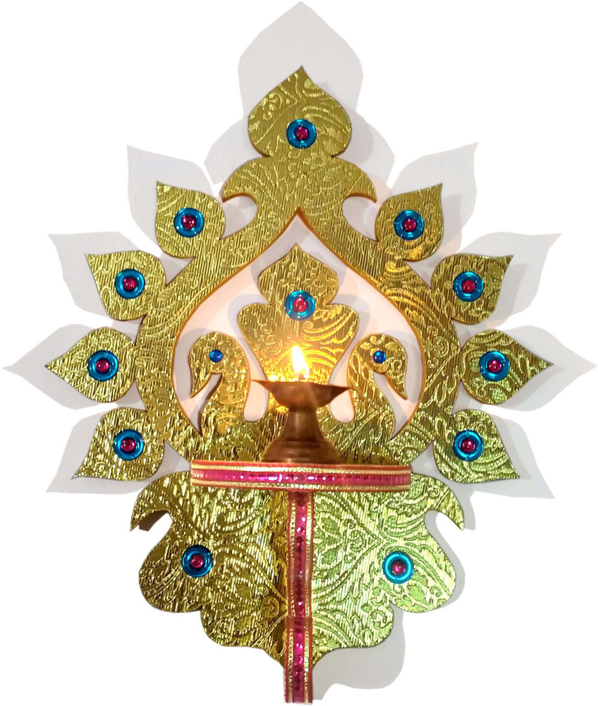 shinde exports Wooden wall hanging diya stand Wooden Candle Holder