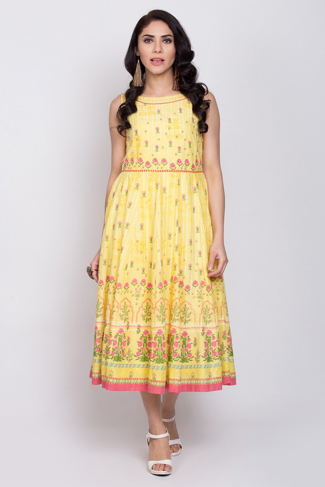 BIBA Women Fit and Flare Yellow Dress Buy BIBA Women Fit and Flare Yellow Dress Online at Best Prices in India Flipkart