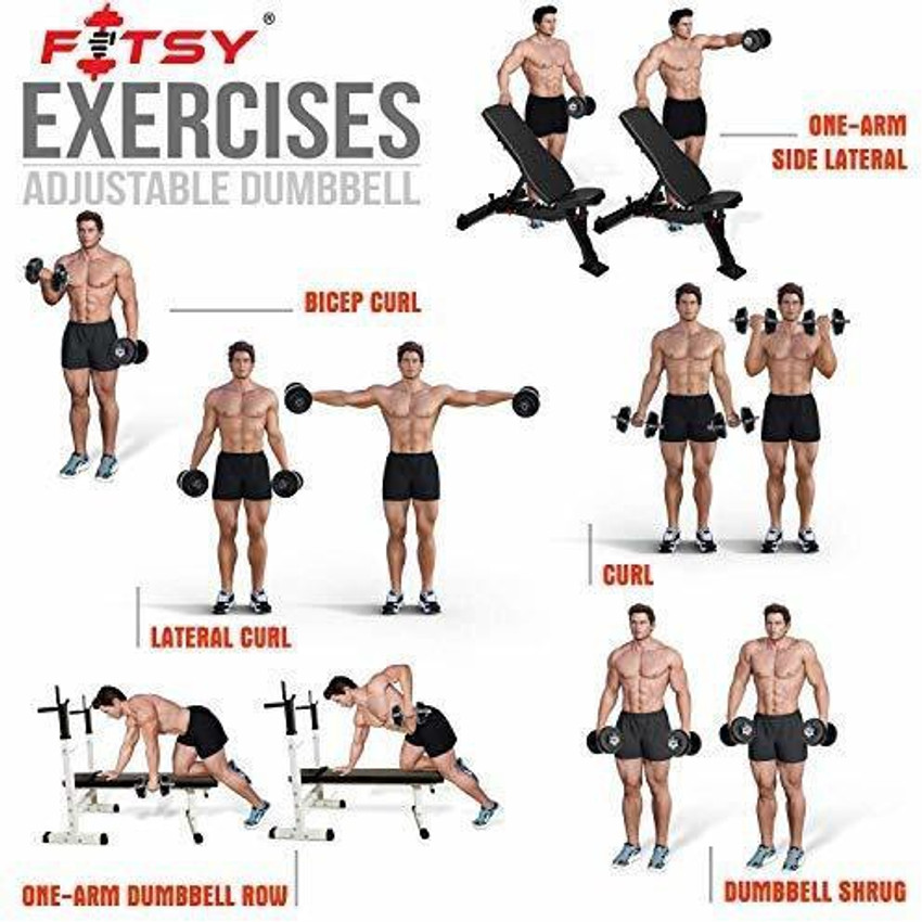 FITSY Adjustable Dumbbell Set 15 kg Cast Iron Dumbbell Kit for Home Gym Workout Adjustable Dumbbell Buy FITSY Adjustable Dumbbell Set 15 kg Cast Iron Dumbbell Kit for Home