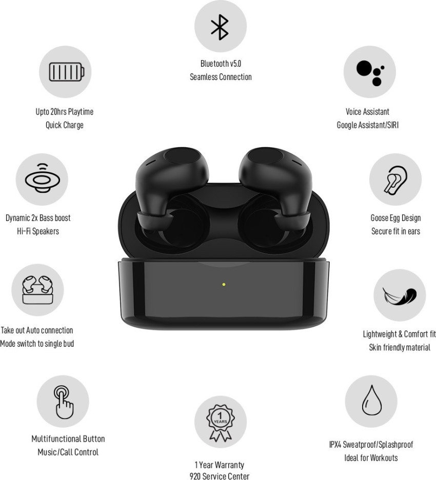 SNOKOR (by Infinix) iRocker XE15 Bluetooth Headset Price in India