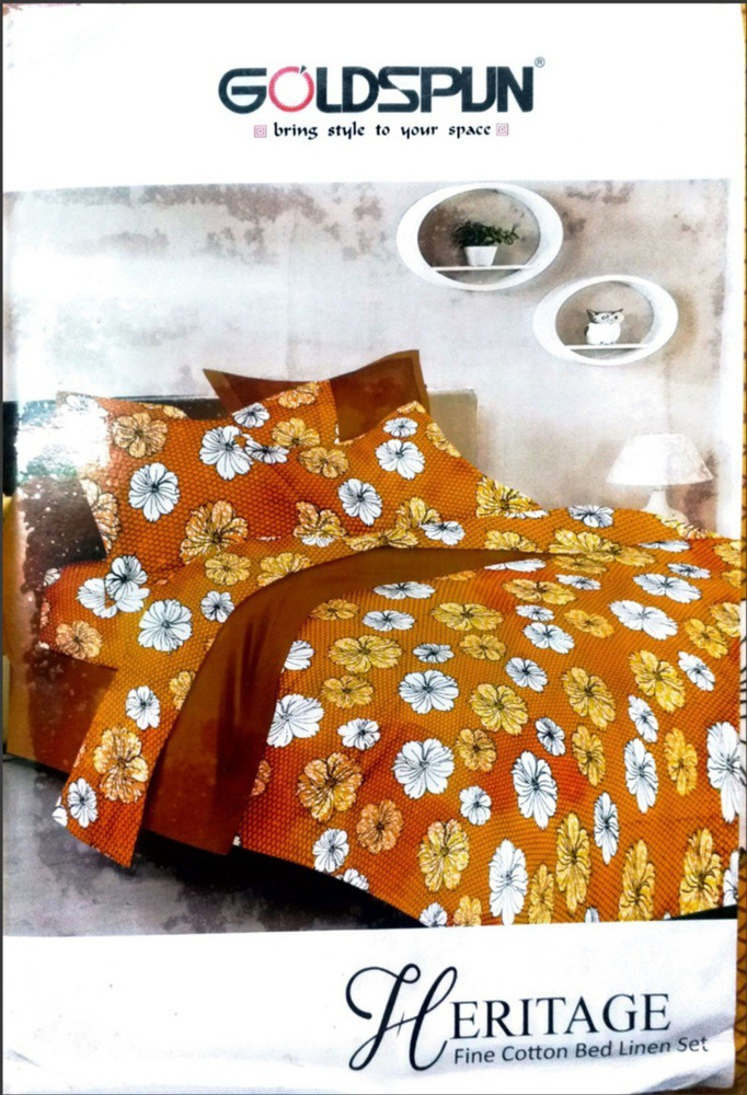 GOLDSPUN 250 TC Cotton Double Printed Flat Bedsheet - Buy GOLDSPUN 