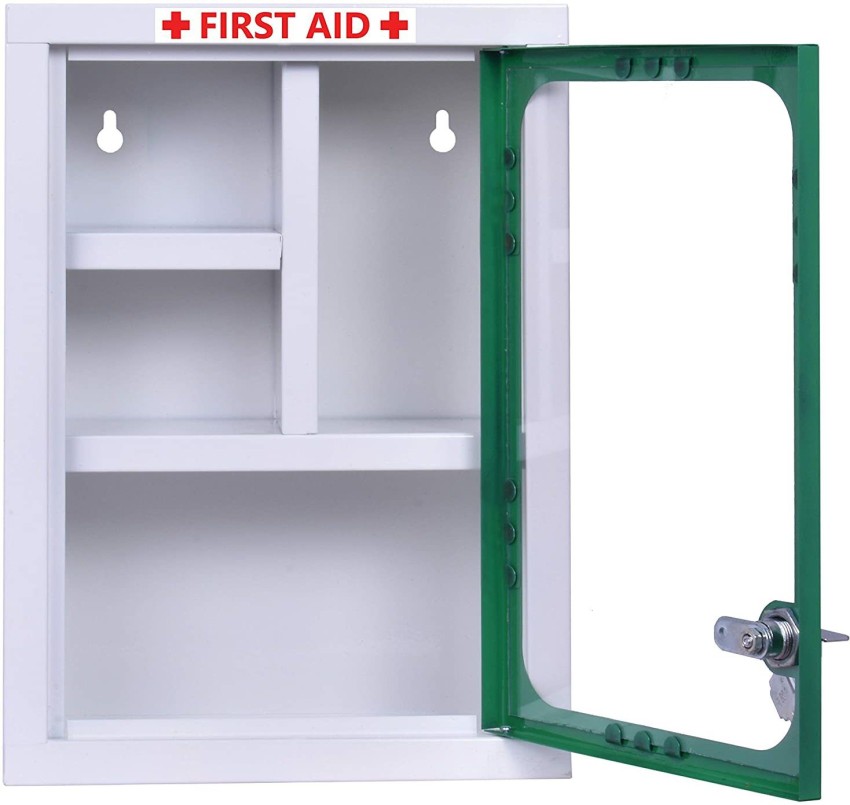 Wall Mounted Medicine Cabinet Lockable Medical Storage Box First Aid  Cupboard