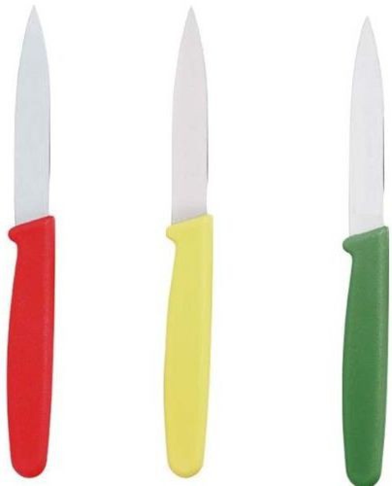 Buy CAROTE Knife Set, Stainless Steel Knife for Kitchen Use, Chef's Knife  Set, Santoku Knife & Non-Slip Handle with Blade Cover, Set of 3(Blue,  Green, Pink) Online at Low Prices in India 