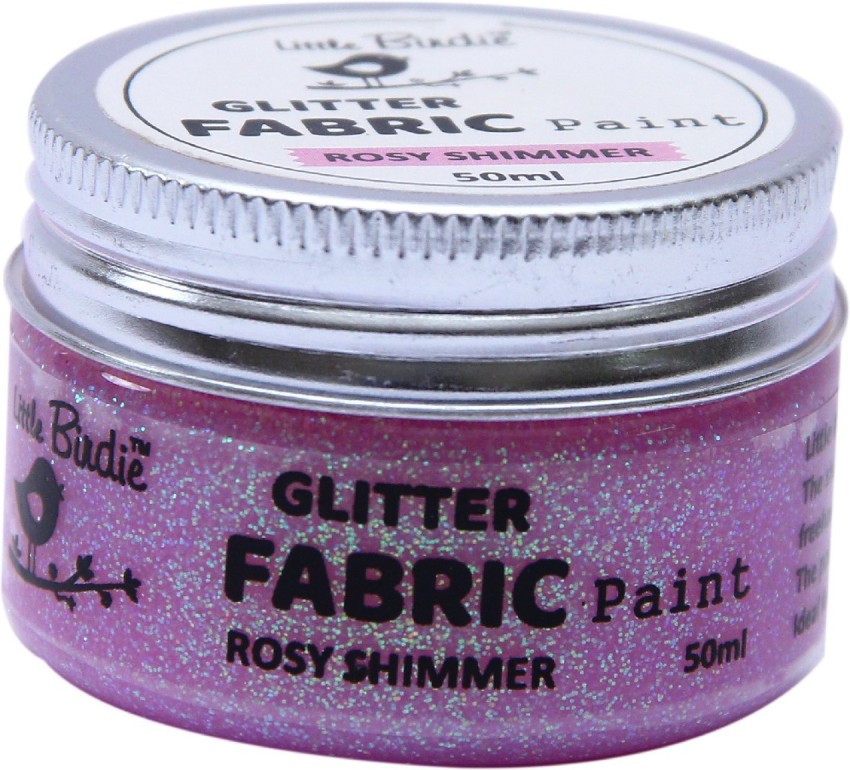 LITTLE BIRDIE Glitter Fabric Paint - Rosy Shimmer