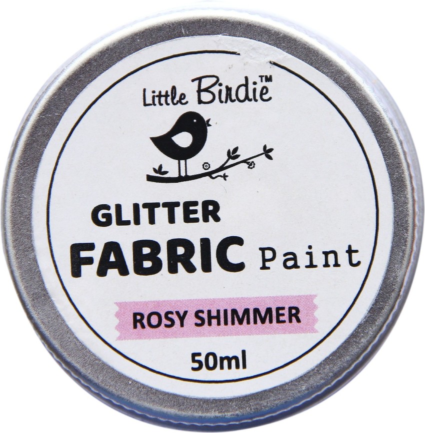 LITTLE BIRDIE Glitter Fabric Paint - Rosy Shimmer 50ml, 1pc 