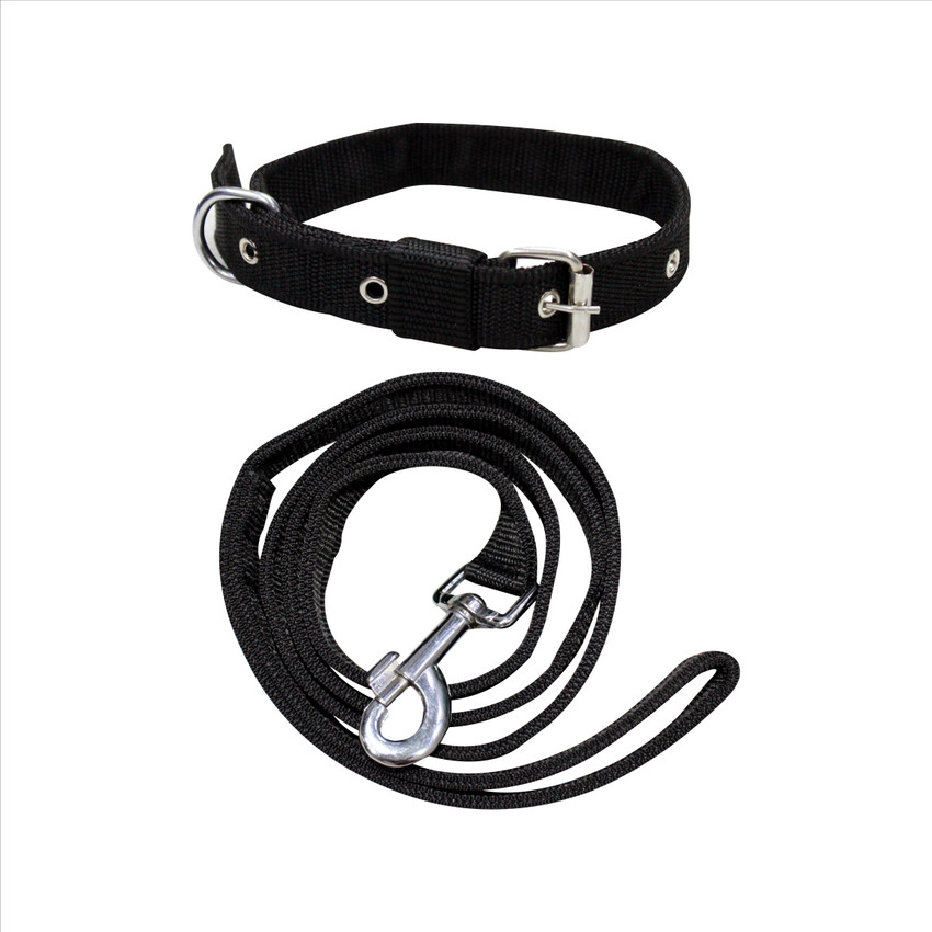 Flipkart SmartBuy Dog Belt Combo of 1 inch Black Collar with Black Dog Leash Adjustable Dog Neck Size 37 49 cm Dog Collar Leash Price in India Buy Flipkart