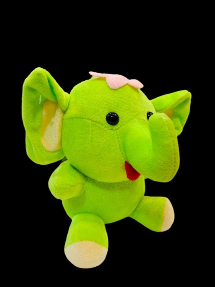 azotiquee Cute Green Color Elephant Soft Toy for Kids 30 cm