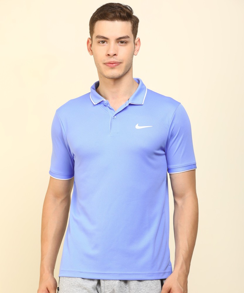 NIKE Self Design Men Polo Neck Blue T Shirt Buy NIKE Self Design