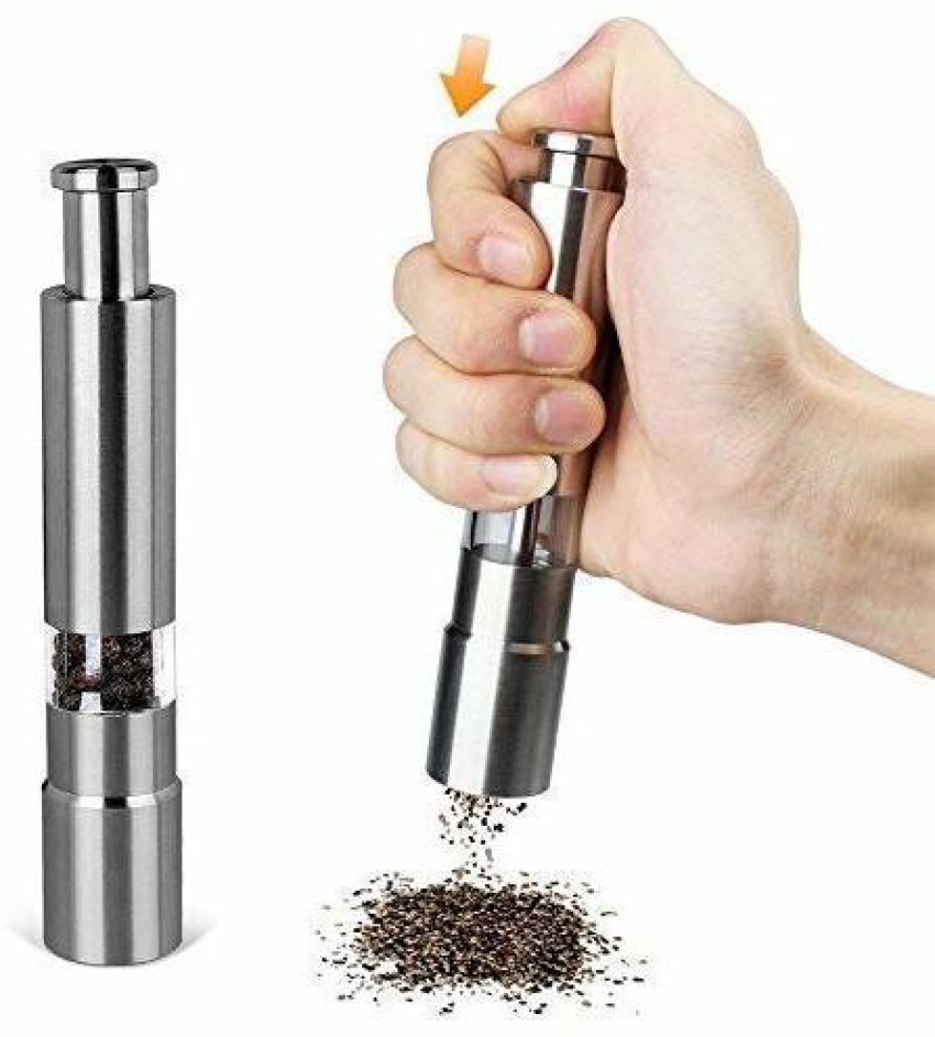 Crystalia Black Pepper and Spice Grinder, Manual Pepper Mill with Handle