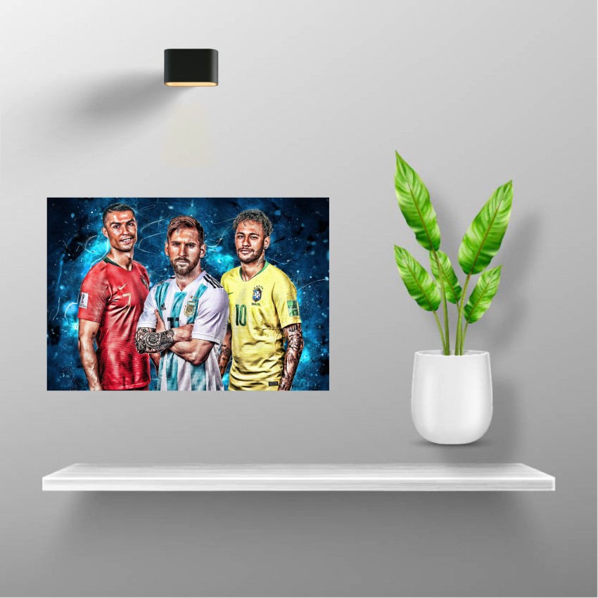 Football Star Players poster Print Image Neymar Ronaldo Messi