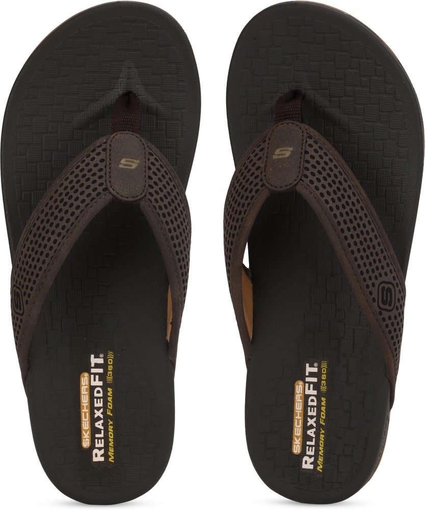 Men's skechers relaxed fit memory foam flip flops on sale