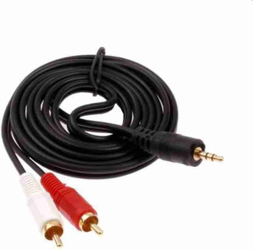 Teflon 3.5 mm Stereo Audio Male to 2 RCA Male Cable 1.5 Meter for Personal  Computer, Laptop, Television - Black