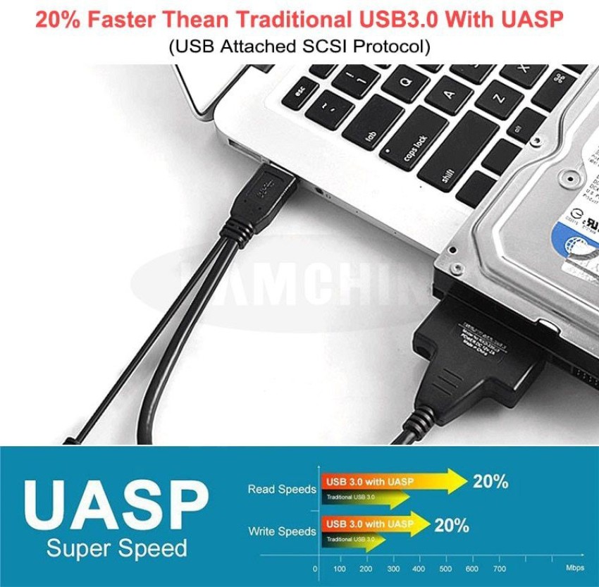 Yizhet USB 3.0 vers SATA Adaptateur Disque Durs pour 2,5 Pouces SSD HDD, Cable  Disque Dur Interne, Superspeed 5 Gbps, Support UASP SATA III, Compatible  avec Windows, MacOS, ChromeOS, Linux : : Informatique