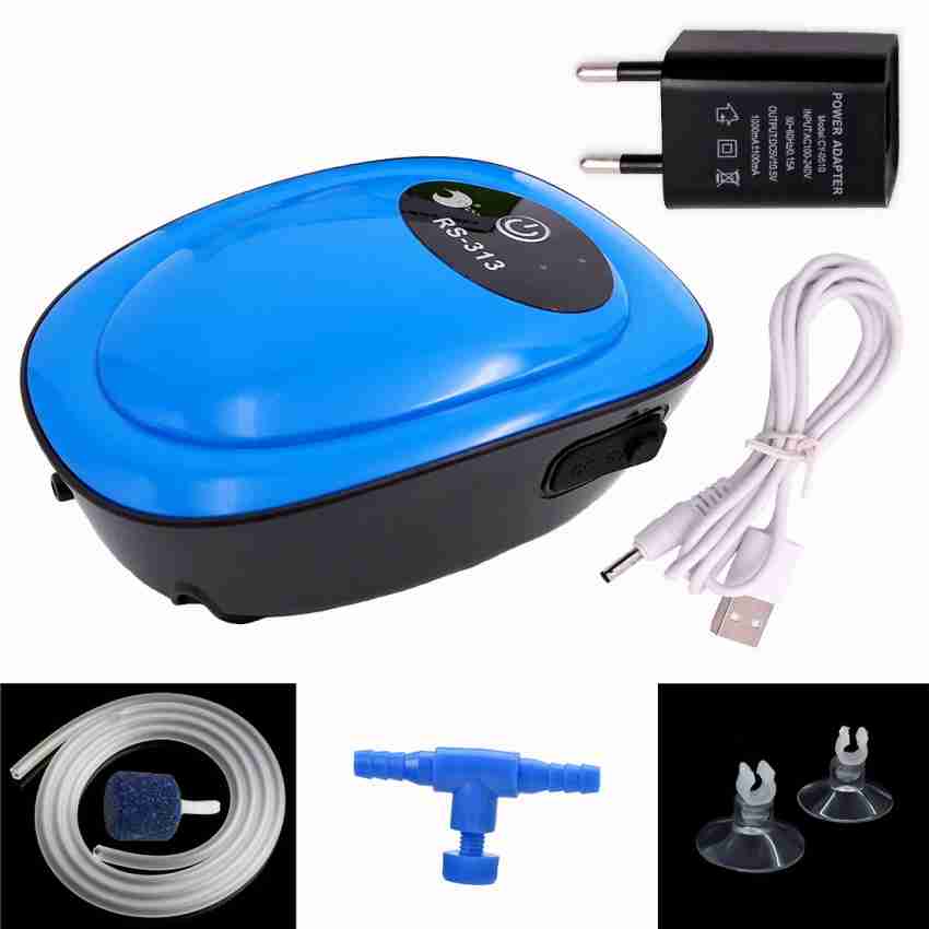 Jainsons Pet Products PS-850 Aquarium Air Pump, Oxygen Air Pump with Dual  Outlet Adjustable Air Flow, Fish Tank Bubbler with 2 Air Stone, 3 Meter  Pipe
