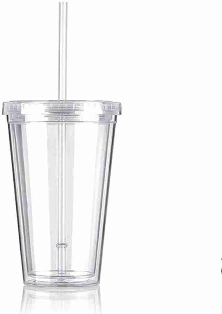 Double Wall Soda Cup with Straw 650ml - Clear